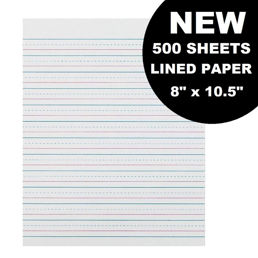 500 sheets Ream handwriting practice Paper school teacher supplies 1/2 Inch Rule